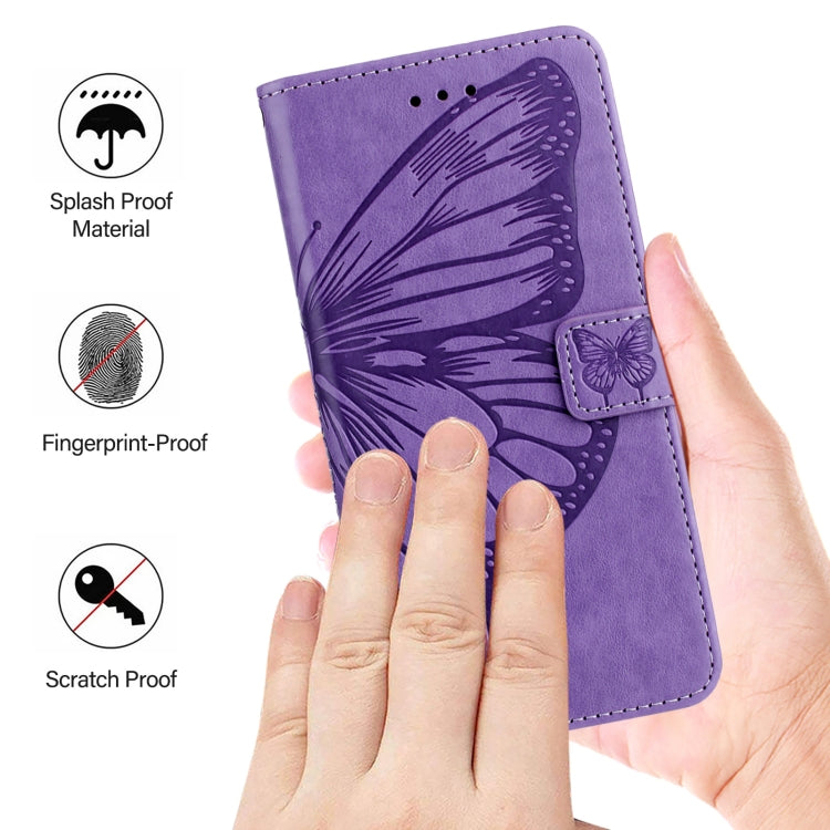 For Blackview Shark 8 Embossed Butterfly Leather Phone Case(Purple) - More Brand by PMC Jewellery | Online Shopping South Africa | PMC Jewellery | Buy Now Pay Later Mobicred