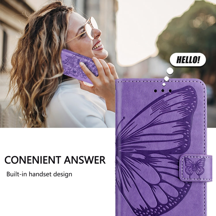 For Blackview Wave 6C Embossed Butterfly Leather Phone Case(Purple) - More Brand by PMC Jewellery | Online Shopping South Africa | PMC Jewellery | Buy Now Pay Later Mobicred