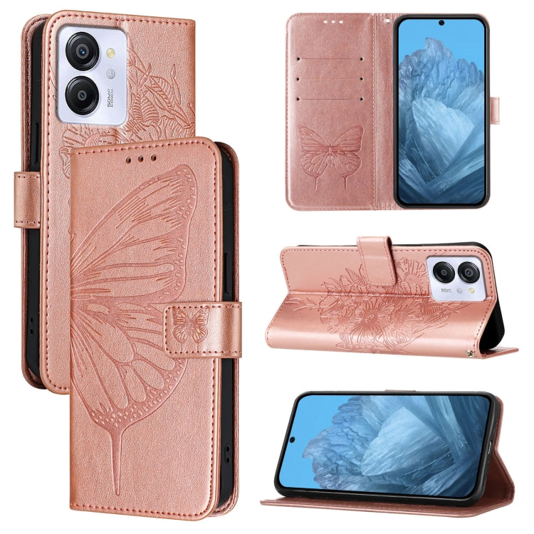 For Blackview Color 8 Embossed Butterfly Leather Phone Case(Rose Gold) - More Brand by PMC TechLife | Online Shopping South Africa | PMC TechLife | Buy Now Pay Later Mobicred