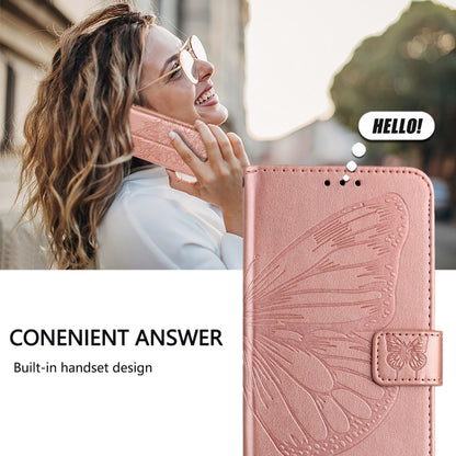 For Blackview Color 8 Embossed Butterfly Leather Phone Case(Rose Gold) - More Brand by PMC Jewellery | Online Shopping South Africa | PMC Jewellery | Buy Now Pay Later Mobicred