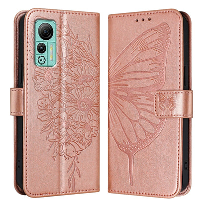 For Ulefone Note 14 Embossed Butterfly Leather Phone Case(Rose Gold) - Ulefone Cases by PMC Jewellery | Online Shopping South Africa | PMC Jewellery | Buy Now Pay Later Mobicred