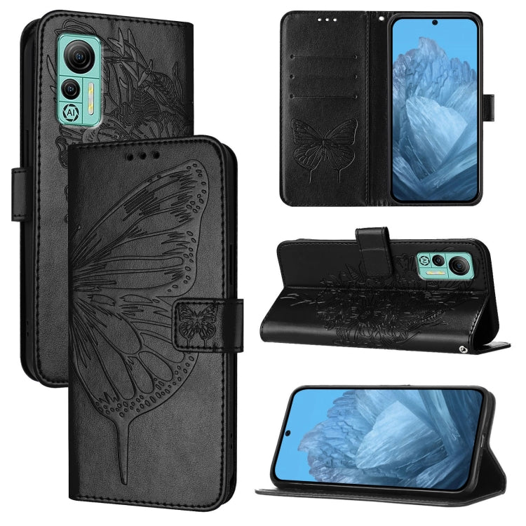 For Ulefone Note 14 Embossed Butterfly Leather Phone Case(Black) - Ulefone Cases by PMC Jewellery | Online Shopping South Africa | PMC Jewellery | Buy Now Pay Later Mobicred