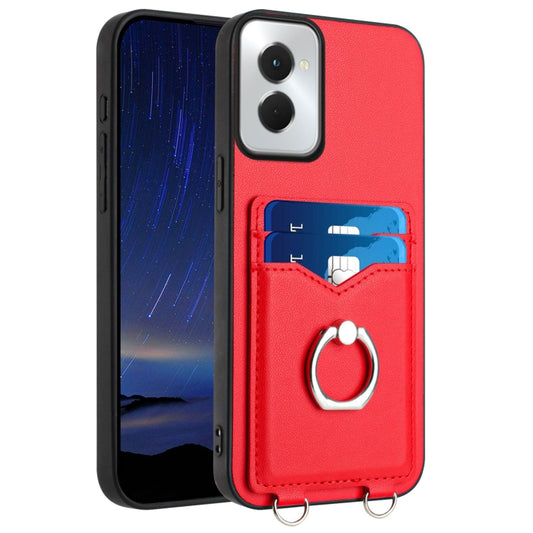 For Motorola Moto G Power 5G 2024 R20 Ring Card Holder Phone Case(Red) - Motorola Cases by PMC Jewellery | Online Shopping South Africa | PMC Jewellery | Buy Now Pay Later Mobicred