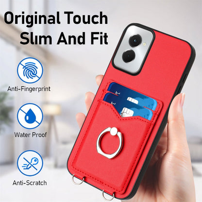 For Motorola Moto G Power 5G 2024 R20 Ring Card Holder Phone Case(Red) - Motorola Cases by PMC Jewellery | Online Shopping South Africa | PMC Jewellery | Buy Now Pay Later Mobicred