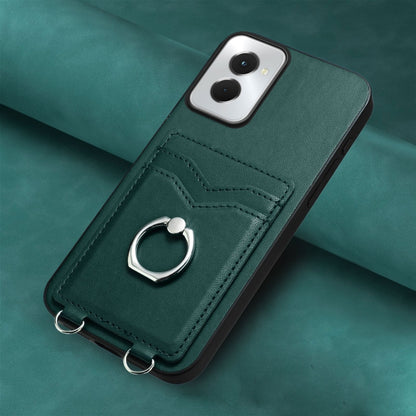 For Motorola Moto G Power 5G 2024 R20 Ring Card Holder Phone Case(Green) - Motorola Cases by PMC Jewellery | Online Shopping South Africa | PMC Jewellery | Buy Now Pay Later Mobicred