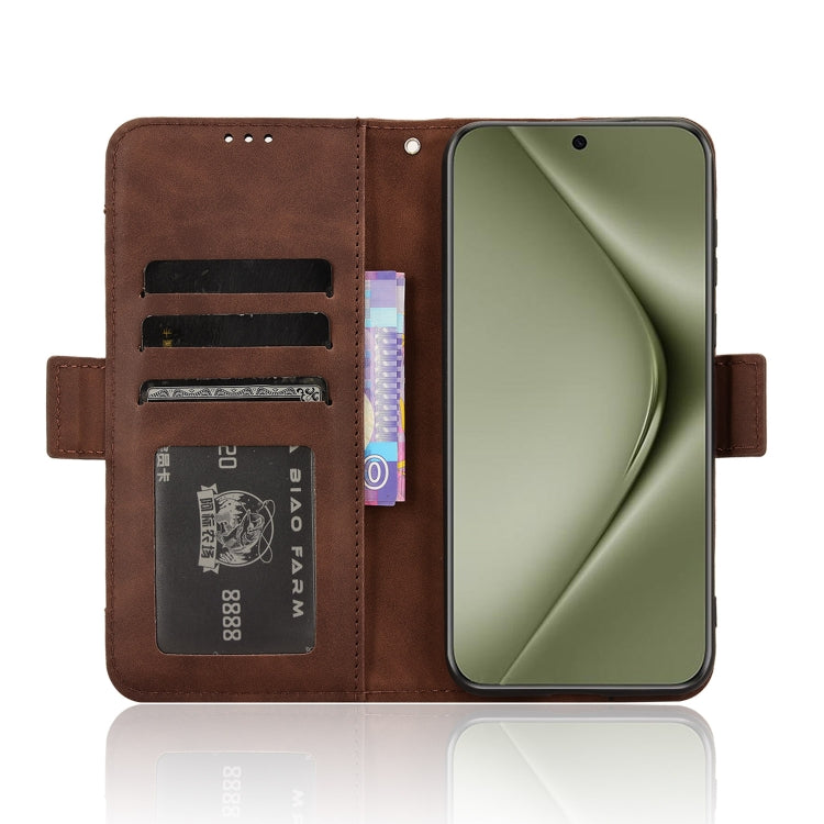 For Huawei Pura 70 Ultra Skin Feel Calf Texture Card Slots Leather Phone Case(Brown) - Huawei Cases by PMC Jewellery | Online Shopping South Africa | PMC Jewellery | Buy Now Pay Later Mobicred