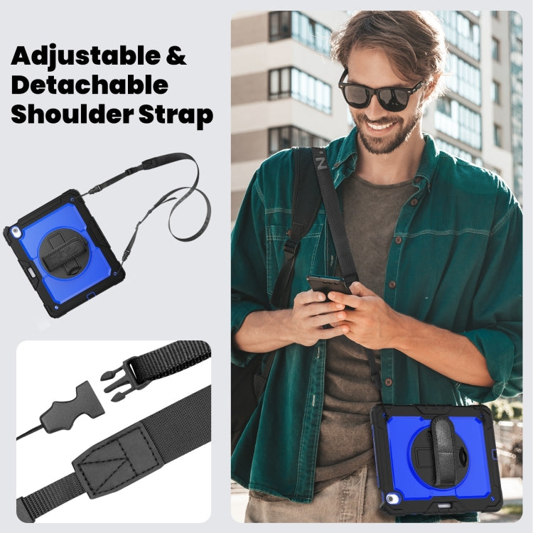 For iPad Air 13 2025 / 2024 Silicone Hybrid PC Tablet Case with Shoulder Strap(Dark Blue + Black) - iPad Air 13 2025 / 2024 Cases by PMC TechLife | Online Shopping South Africa | PMC TechLife | Buy Now Pay Later Mobicred