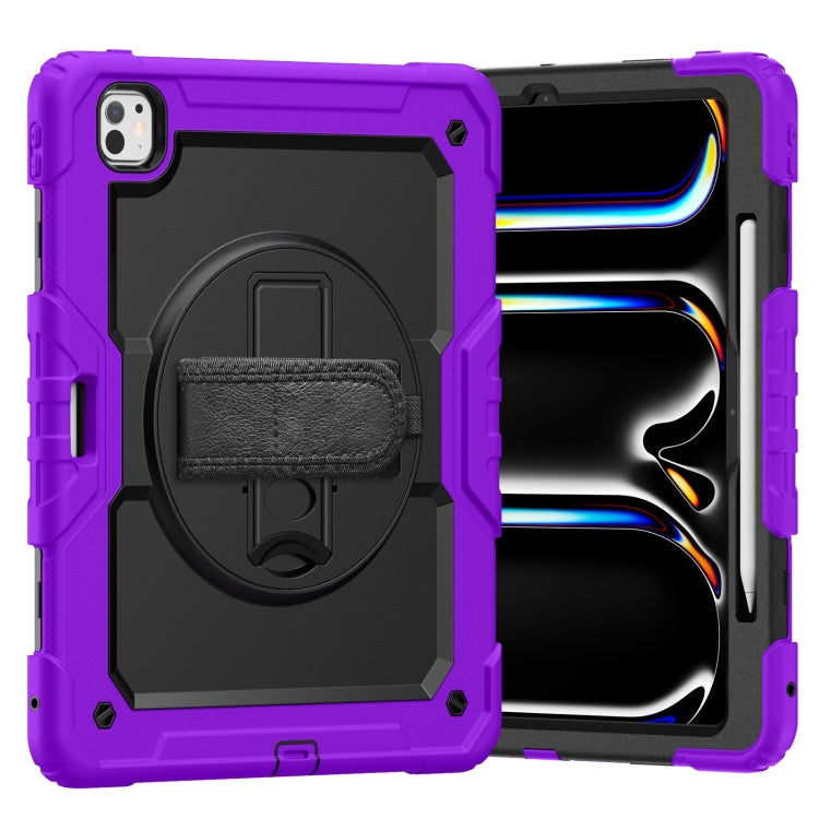 For iPad Pro 13 2024 Silicone Hybrid PC Tablet Case with Shoulder Strap(Purple) - iPad Pro 13 2024 Cases by PMC Jewellery | Online Shopping South Africa | PMC Jewellery | Buy Now Pay Later Mobicred