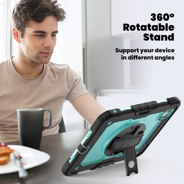 For iPad Pro 11 2024 Silicone Hybrid PC Tablet Case with Shoulder Strap(Light Blue + Black) - iPad Pro 11 2024 Cases by PMC TechLife | Online Shopping South Africa | PMC TechLife | Buy Now Pay Later Mobicred
