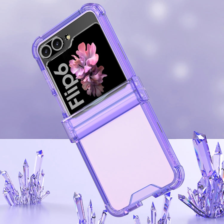 For Samsung Galaxy Z Flip6 GKK Airbag Hinge Full Coverage Phone Case with Tempered Film(Purple) - Galaxy Z Flip6 5G Cases by GKK | Online Shopping South Africa | PMC Jewellery | Buy Now Pay Later Mobicred