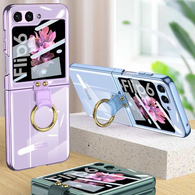 For Samsung Galaxy Z Flip6 GKK Integrated Electroplating Phone Case with Ring(Purple) - Galaxy Z Flip6 5G Cases by GKK | Online Shopping South Africa | PMC Jewellery | Buy Now Pay Later Mobicred