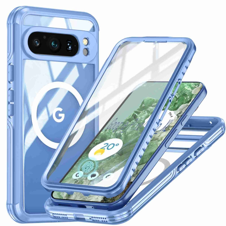 For Google Pixel 9 Pro XL RedPepper Transparent IP65 Life Waterproof Phone Case(Blue) - Google Cases by RedPepper | Online Shopping South Africa | PMC Jewellery | Buy Now Pay Later Mobicred