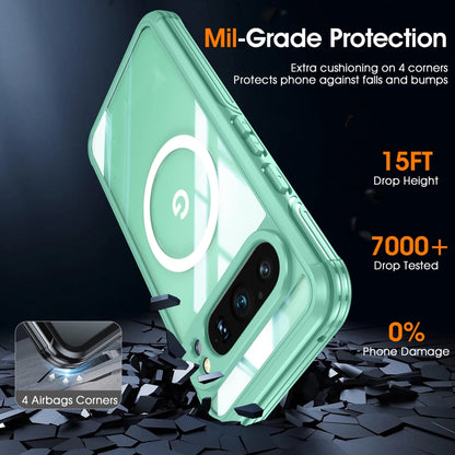 For Google Pixel 9 / 9 Pro RedPepper Transparent IP65 Life Waterproof Phone Case(Green) - Google Cases by RedPepper | Online Shopping South Africa | PMC Jewellery | Buy Now Pay Later Mobicred