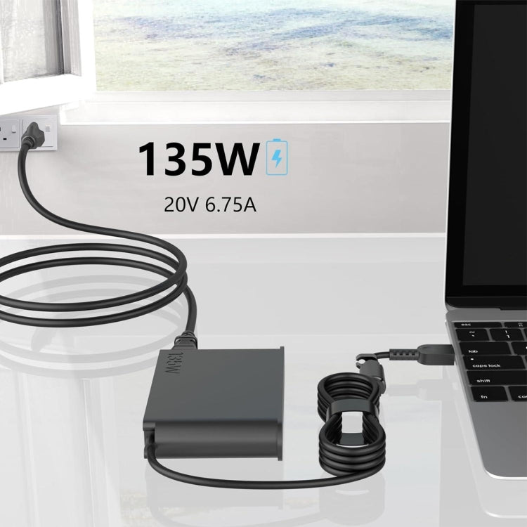 135W 20V 6.75A Laptop Notebook Power Adapter For Lenovo Big Square USB, Plug:EU Plug - For Lenovo by PMC Jewellery | Online Shopping South Africa | PMC Jewellery | Buy Now Pay Later Mobicred