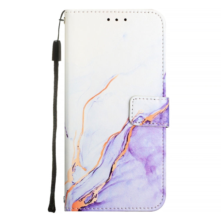 For Blackview A52 PT003 Marble Pattern Flip Leather Phone Case(White Purple) - More Brand by PMC Jewellery | Online Shopping South Africa | PMC Jewellery | Buy Now Pay Later Mobicred