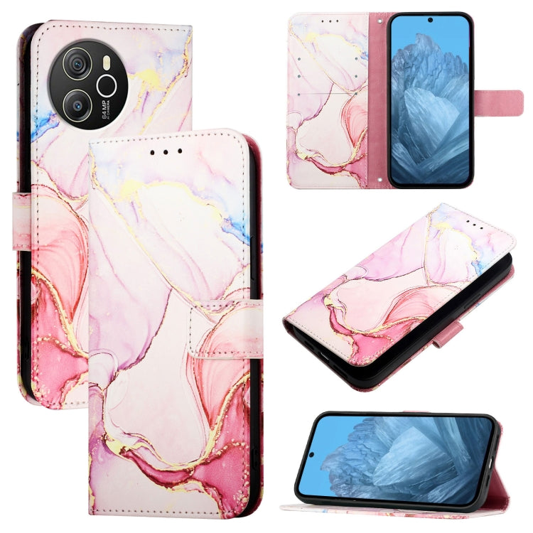 For Blackview Shark 8 PT003 Marble Pattern Flip Leather Phone Case(Rose Gold) - More Brand by PMC Jewellery | Online Shopping South Africa | PMC Jewellery | Buy Now Pay Later Mobicred