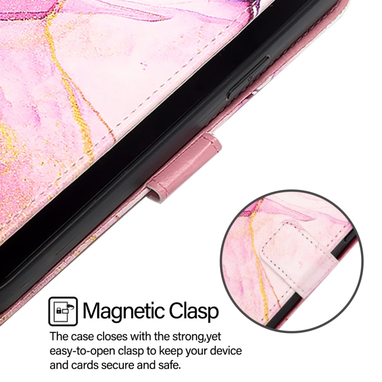 For Blackview Wave 6C PT003 Marble Pattern Flip Leather Phone Case(Pink Purple Gold) - More Brand by PMC TechLife | Online Shopping South Africa | PMC TechLife | Buy Now Pay Later Mobicred