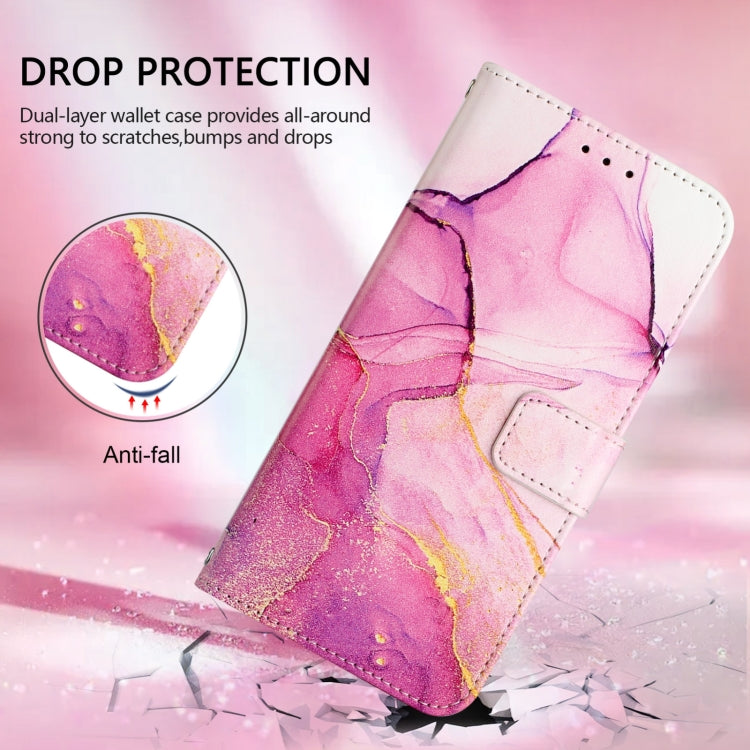 For Blackview Wave 6C PT003 Marble Pattern Flip Leather Phone Case(Pink Purple Gold) - More Brand by PMC TechLife | Online Shopping South Africa | PMC TechLife | Buy Now Pay Later Mobicred