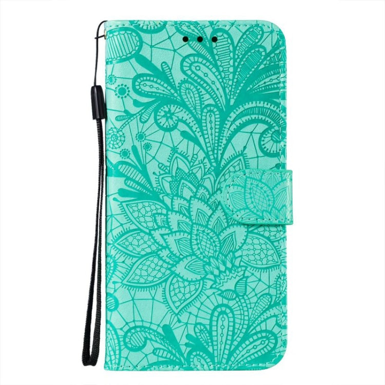 For Motorola Moto G Power 5G 2024 Lace Flower Embossing Flip Leather Phone Case(Green) - Motorola Cases by PMC Jewellery | Online Shopping South Africa | PMC Jewellery | Buy Now Pay Later Mobicred