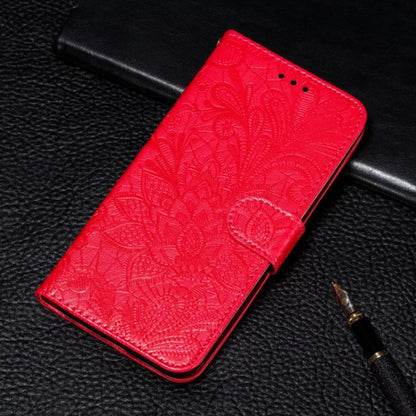 For Motorola Moto G Power 5G 2024 Lace Flower Embossing Flip Leather Phone Case(Red) - Motorola Cases by PMC Jewellery | Online Shopping South Africa | PMC Jewellery | Buy Now Pay Later Mobicred