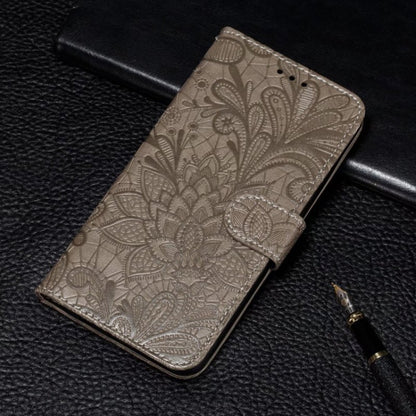 For Xiaomi Redmi K70 Lace Flower Embossing Flip Leather Phone Case(Grey) - K70 Cases by PMC Jewellery | Online Shopping South Africa | PMC Jewellery | Buy Now Pay Later Mobicred