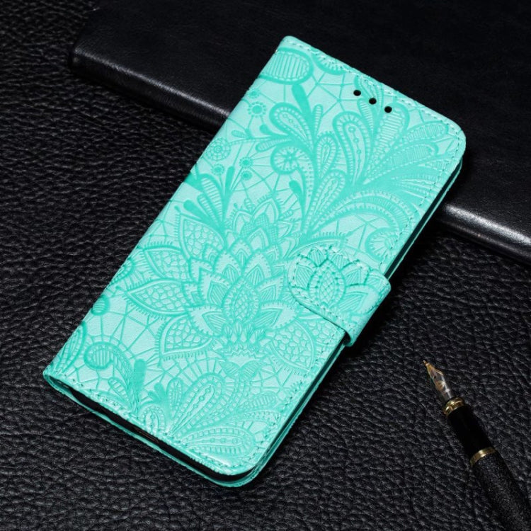 For Xiaomi Redmi K70 Lace Flower Embossing Flip Leather Phone Case(Green) - K70 Cases by PMC Jewellery | Online Shopping South Africa | PMC Jewellery | Buy Now Pay Later Mobicred