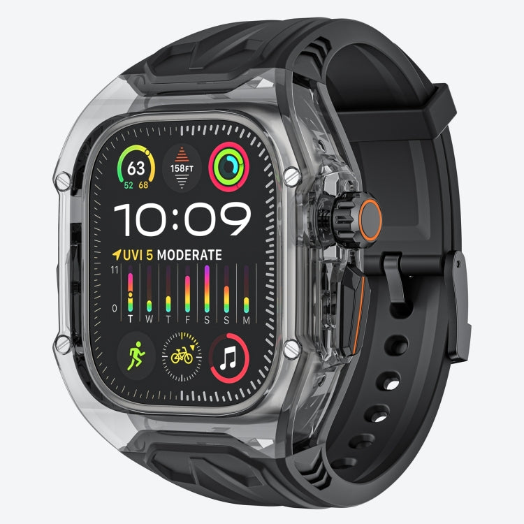 For Apple Watch Ultra 2 49mm Modified PC Hybrid TPU Watch Case Band(Black Clear Black) - Watch Bands by PMC Jewellery | Online Shopping South Africa | PMC Jewellery | Buy Now Pay Later Mobicred