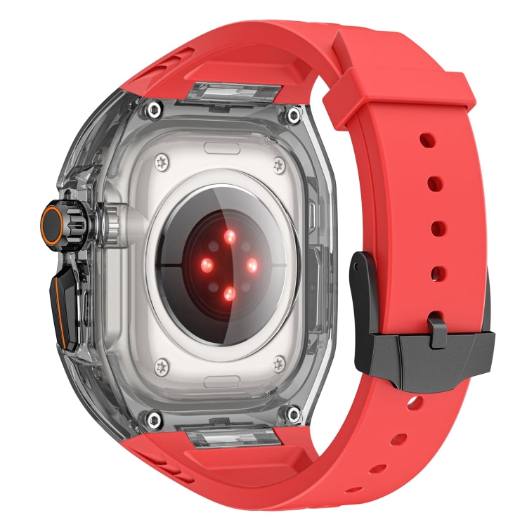 For Apple Watch Ultra 49mm Modified PC Hybrid TPU Watch Case Band(Red Clear Black) - Watch Bands by PMC Jewellery | Online Shopping South Africa | PMC Jewellery | Buy Now Pay Later Mobicred