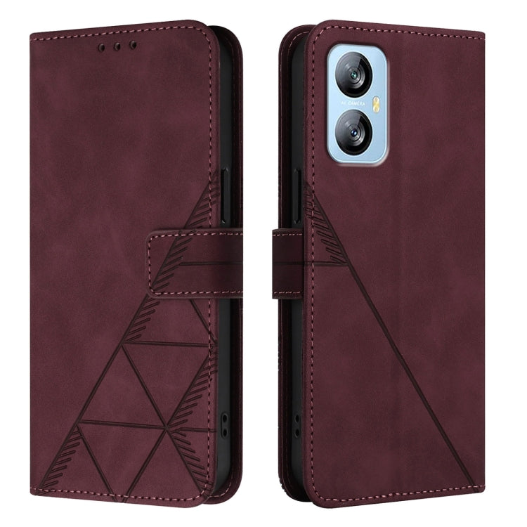 For Blackview A52 Crossbody 3D Embossed Flip Leather Phone Case(Wine Red) - More Brand by PMC Jewellery | Online Shopping South Africa | PMC Jewellery | Buy Now Pay Later Mobicred