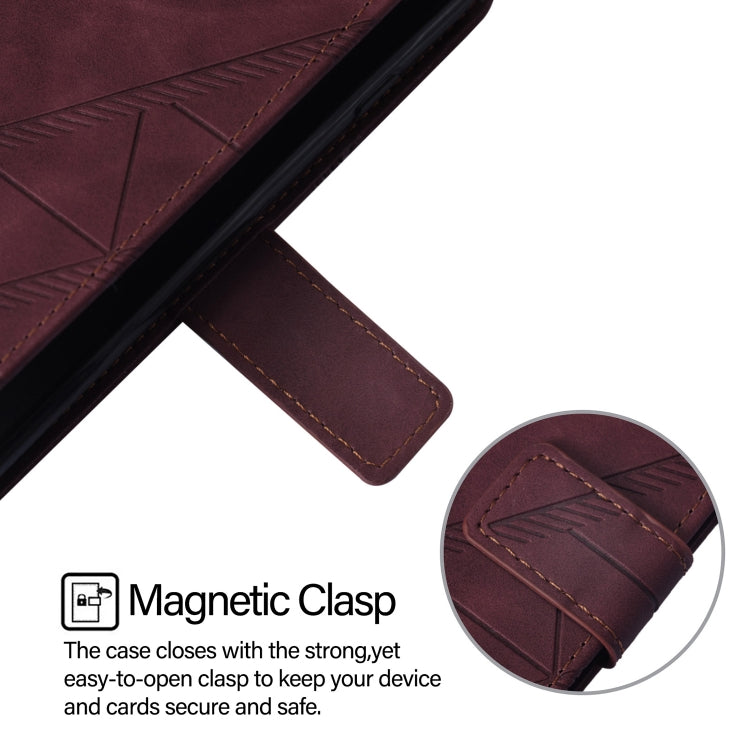 For Blackview A52 Crossbody 3D Embossed Flip Leather Phone Case(Wine Red) - More Brand by PMC Jewellery | Online Shopping South Africa | PMC Jewellery | Buy Now Pay Later Mobicred