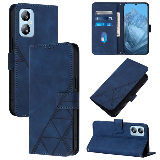 For Blackview A52 Crossbody 3D Embossed Flip Leather Phone Case(Blue) - More Brand by PMC Jewellery | Online Shopping South Africa | PMC Jewellery | Buy Now Pay Later Mobicred