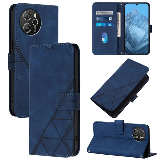 For Blackview Shark 8 Crossbody 3D Embossed Flip Leather Phone Case(Blue) - More Brand by PMC Jewellery | Online Shopping South Africa | PMC Jewellery | Buy Now Pay Later Mobicred