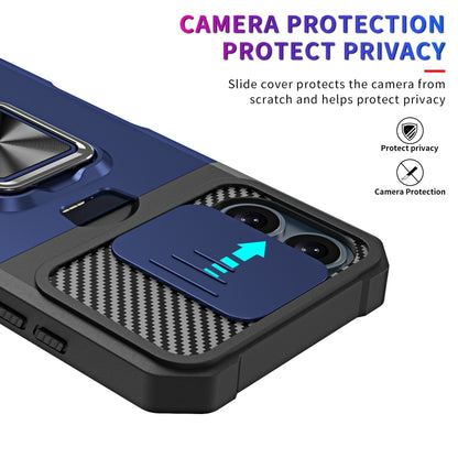 For iPhone 16 Camera Shield Card Slot PC+TPU Phone Case(Gold) - iPhone 16 Cases by PMC Jewellery | Online Shopping South Africa | PMC Jewellery | Buy Now Pay Later Mobicred