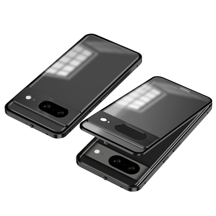 For Google Pixel 8 Snap Buckle Metal Frame Frosted Phone Case(Black) - Google Cases by PMC TechLife | Online Shopping South Africa | PMC TechLife | Buy Now Pay Later Mobicred