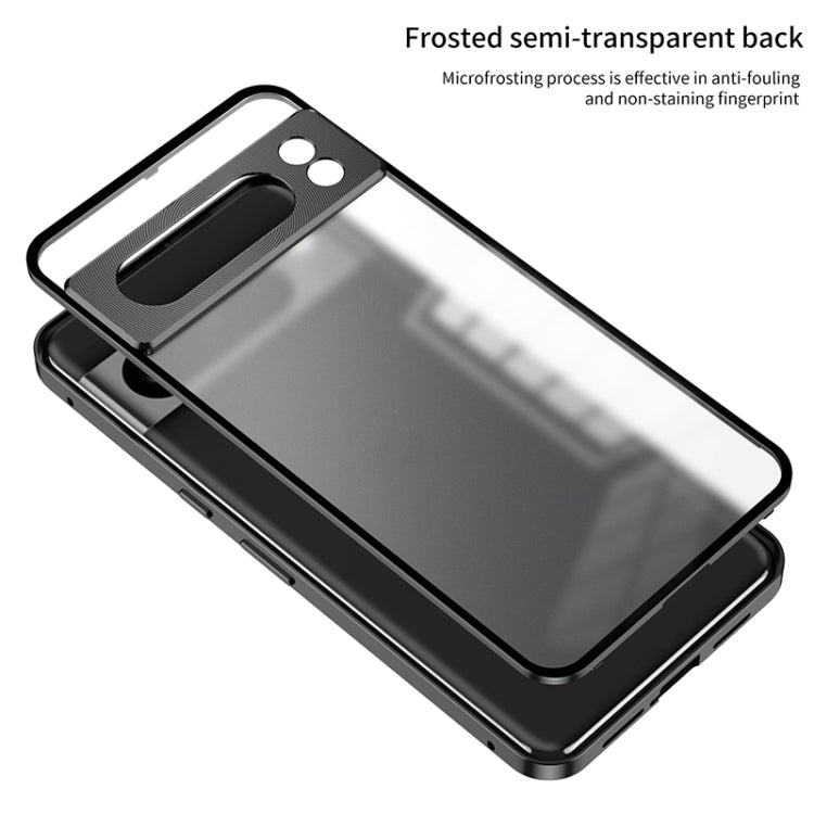 For Google Pixel 8 Snap Buckle Metal Frame Frosted Phone Case(Black) - Google Cases by PMC TechLife | Online Shopping South Africa | PMC TechLife | Buy Now Pay Later Mobicred