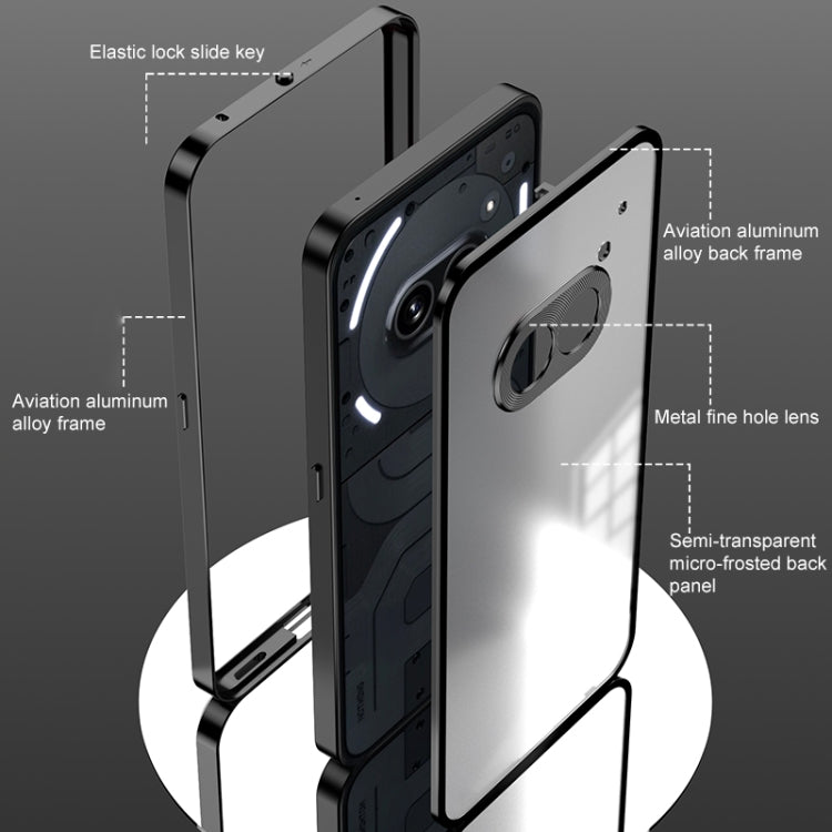 For Nothing Phone 2 Snap Buckle Metal Frame Frosted Phone Case(Black) - More Brand by PMC TechLife | Online Shopping South Africa | PMC TechLife | Buy Now Pay Later Mobicred