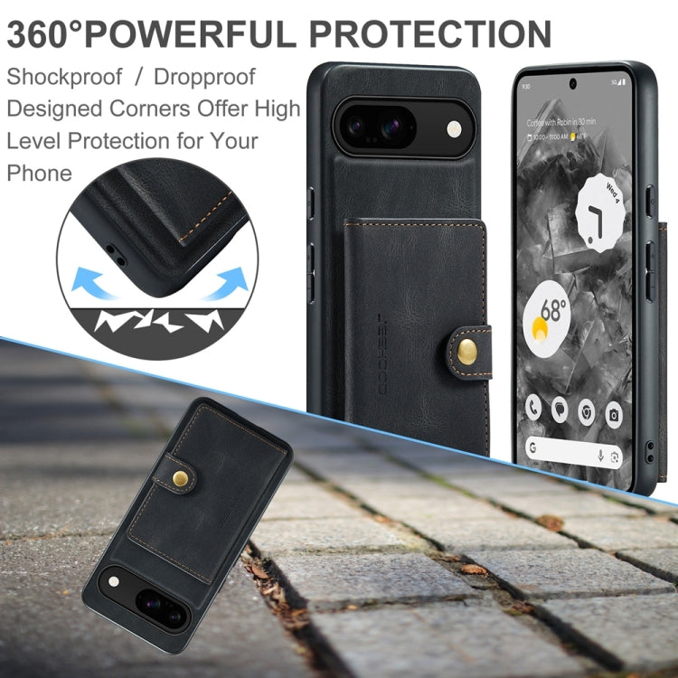 For Google Pixel 9 JEEHOOD J01 Retro Magnetic Detachable Wallet Phone Case(Black) - Google Cases by JEEHOOD | Online Shopping South Africa | PMC Jewellery | Buy Now Pay Later Mobicred