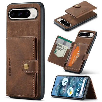 For Google Pixel 9 Pro JEEHOOD J01 Retro Magnetic Detachable Wallet Phone Case(Brown) - Google Cases by JEEHOOD | Online Shopping South Africa | PMC Jewellery | Buy Now Pay Later Mobicred