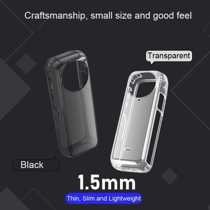 For Insta360 X4 Clear 1.5mm Soft TPU Protective Case With Hand Strap(Clear Black) - Case & Bags by PMC Jewellery | Online Shopping South Africa | PMC Jewellery | Buy Now Pay Later Mobicred