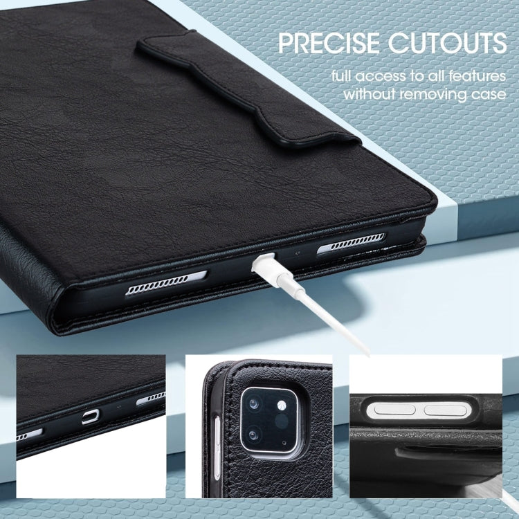 For Lenovo Xiaoxin Pad M11 2024 Cat Buckle Leather Tablet Case(Black) - Lenovo by PMC Jewellery | Online Shopping South Africa | PMC Jewellery | Buy Now Pay Later Mobicred