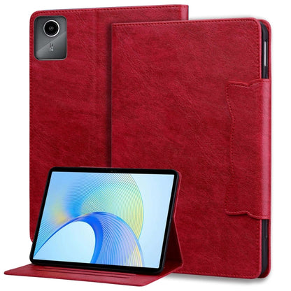 For Lenovo Xiaoxin Pad M11 2024 Cat Buckle Leather Tablet Case(Red) - Lenovo by PMC Jewellery | Online Shopping South Africa | PMC Jewellery | Buy Now Pay Later Mobicred