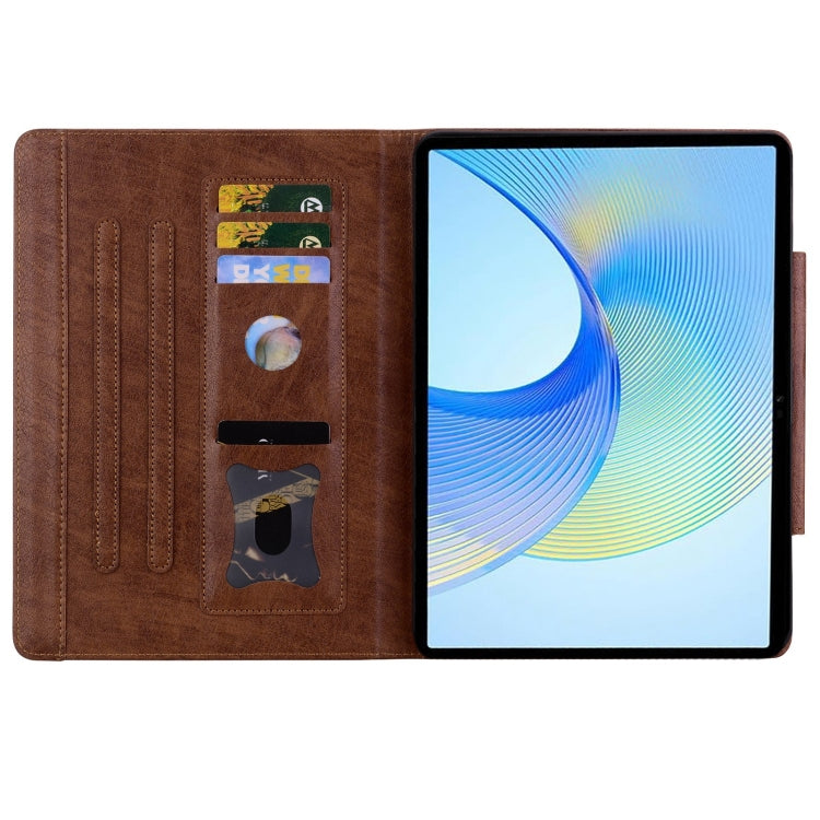 For Honor Pad 8 Cat Buckle Leather Tablet Case(Brown) - Honor by PMC TechLife | Online Shopping South Africa | PMC TechLife | Buy Now Pay Later Mobicred