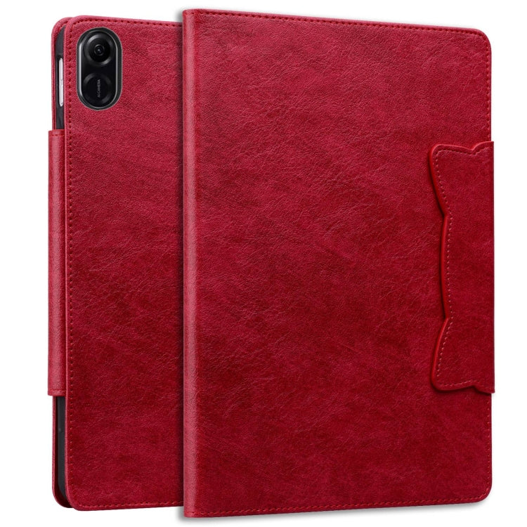 For Honor Pad X8a Cat Buckle Leather Tablet Case(Red) - Honor by PMC TechLife | Online Shopping South Africa | PMC TechLife | Buy Now Pay Later Mobicred