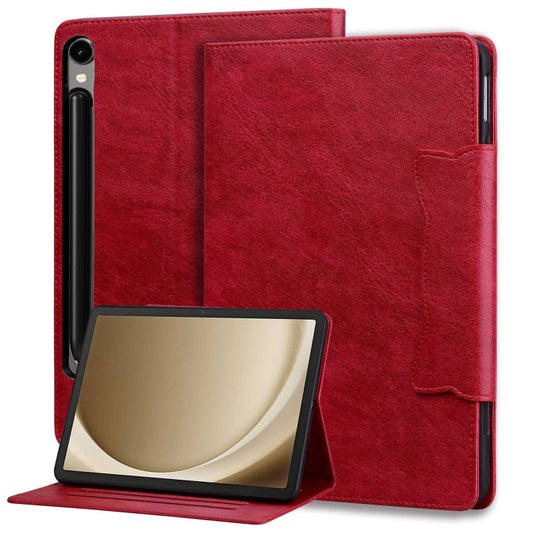 For Samsung Galaxy Tab S9+ / S8+ / S7+ Cat Buckle Leather Smart Tablet Case(Red) - Galaxy Tab S9+ Cases by PMC Jewellery | Online Shopping South Africa | PMC Jewellery | Buy Now Pay Later Mobicred