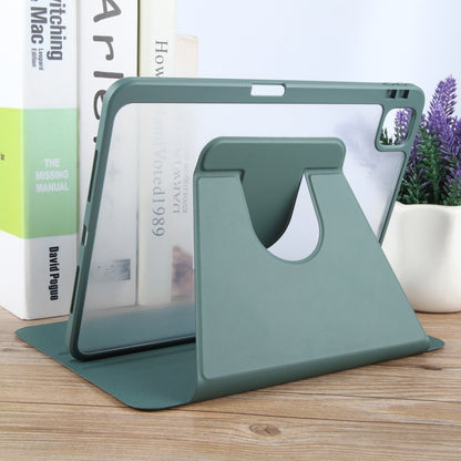 For iPad Air 11 2024 / Air 5 / Air 4 GEBEI Acrylic TPU 3-folding Rotating Smart Tablet Leather Case withh Pen Slot(Dark Green) - iPad Air 11 2024 Cases by GEBEI | Online Shopping South Africa | PMC Jewellery | Buy Now Pay Later Mobicred