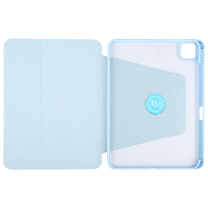 For iPad Air 11 2024 / Air 5 / Air 4 GEBEI Acrylic TPU 3-folding Rotating Smart Tablet Leather Case withh Pen Slot(Sky Blue) - iPad Air 11 2024 Cases by GEBEI | Online Shopping South Africa | PMC Jewellery | Buy Now Pay Later Mobicred