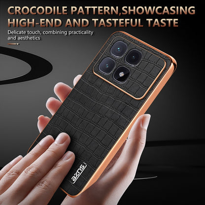 For Redmi K70 Ultra AZNS Electroplated Frame Crocodile Texture Full Coverage Phone Case(Black) - Xiaomi Cases by AZNS | Online Shopping South Africa | PMC Jewellery | Buy Now Pay Later Mobicred