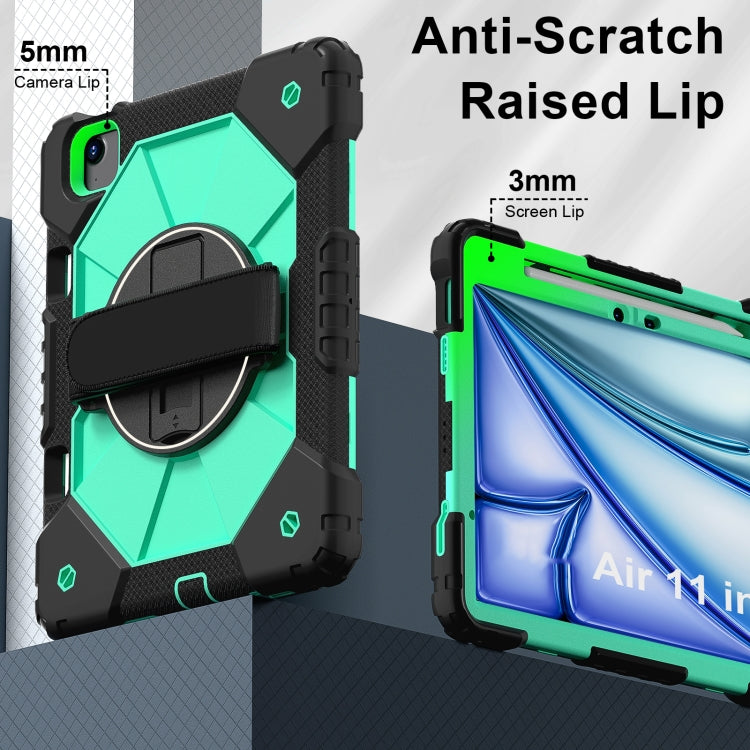 For iPad Air 11 2024 Contrast Color Robot Silicone Hybrid PC Tablet Case(Black Mint Green) - iPad Air 11 2024 Cases by PMC Jewellery | Online Shopping South Africa | PMC Jewellery | Buy Now Pay Later Mobicred