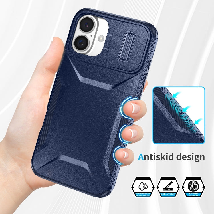 For iPhone 16 Plus Sliding Camshield Phone Case(Blue) - iPhone 16 Plus Cases by PMC TechLife | Online Shopping South Africa | PMC TechLife | Buy Now Pay Later Mobicred