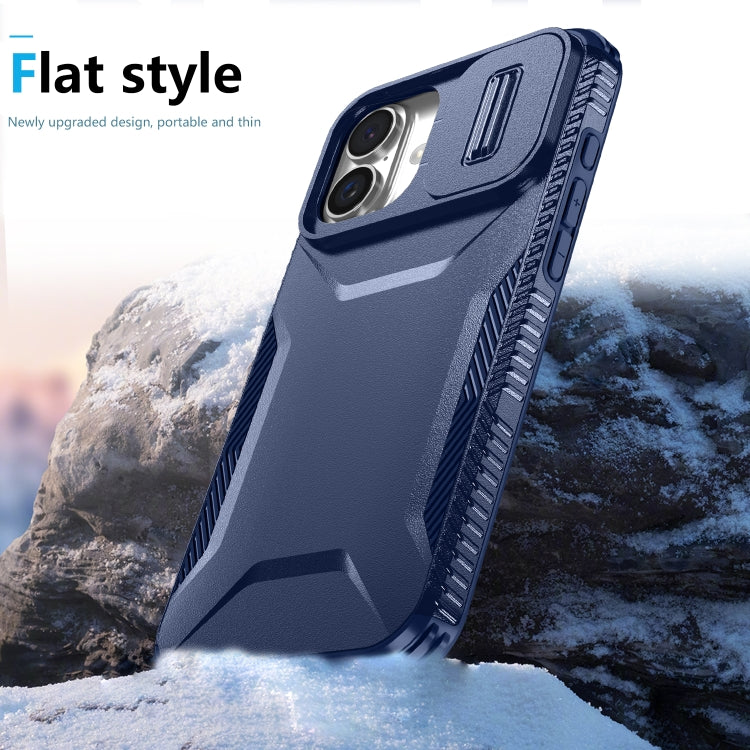 For iPhone 16 Plus Sliding Camshield Phone Case(Blue) - iPhone 16 Plus Cases by PMC TechLife | Online Shopping South Africa | PMC TechLife | Buy Now Pay Later Mobicred